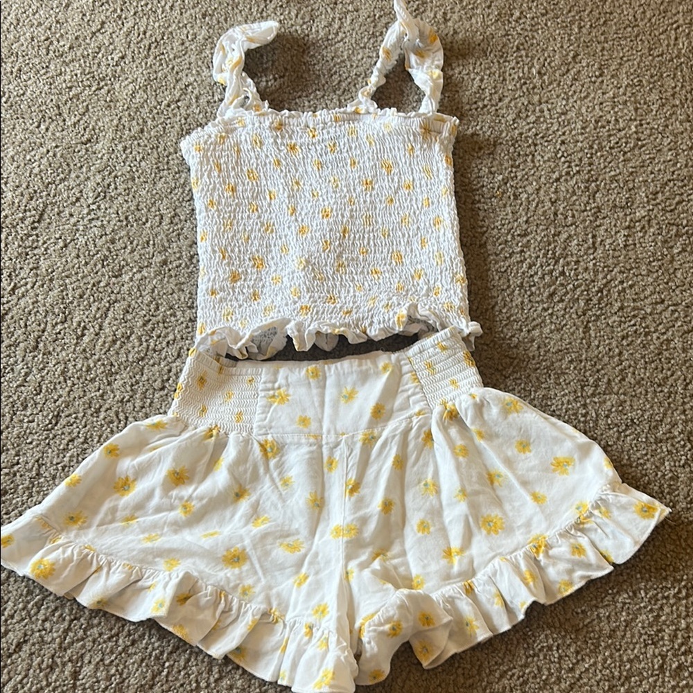 Forever 21 White and Yellow Kids Matching Set